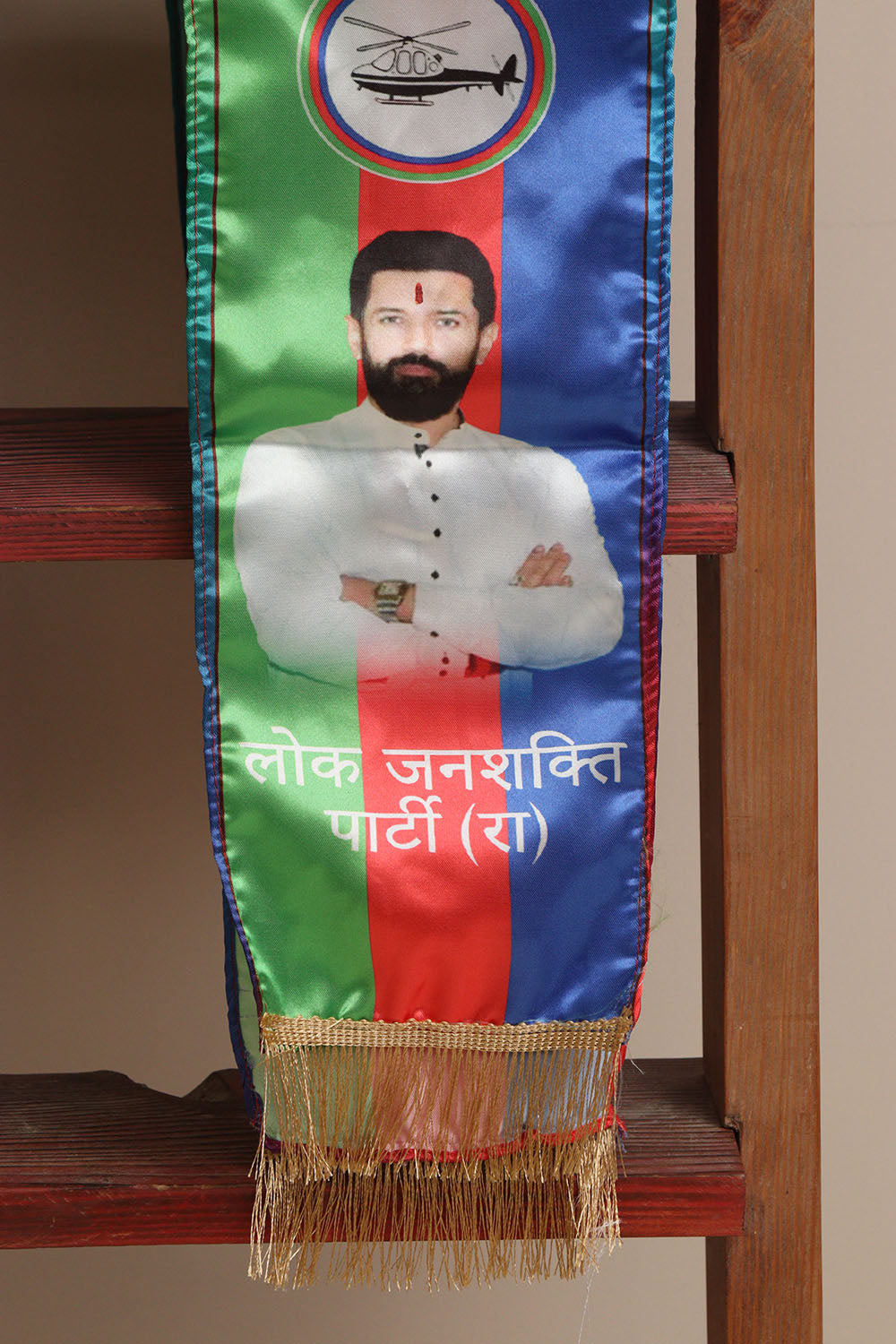 Divya India Printed Political Stole – Customized political stoles matching any party’s official logo colors || A premium satin silk unisex Digital Printed scarf with handcrafted lace, symbolizing dignity, pride, unity, and elegance